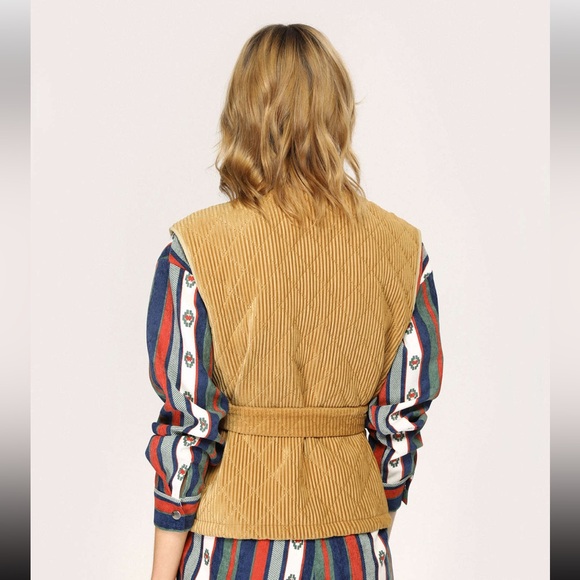Cider Quilted Corduroy Belted Vest(NWT) - Picture 3 of 6
